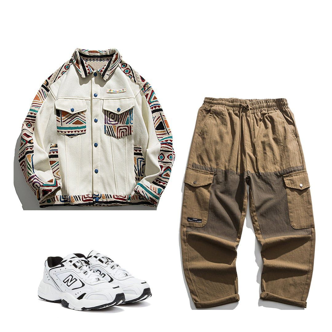 Ethnic Printing Stitching Jacket