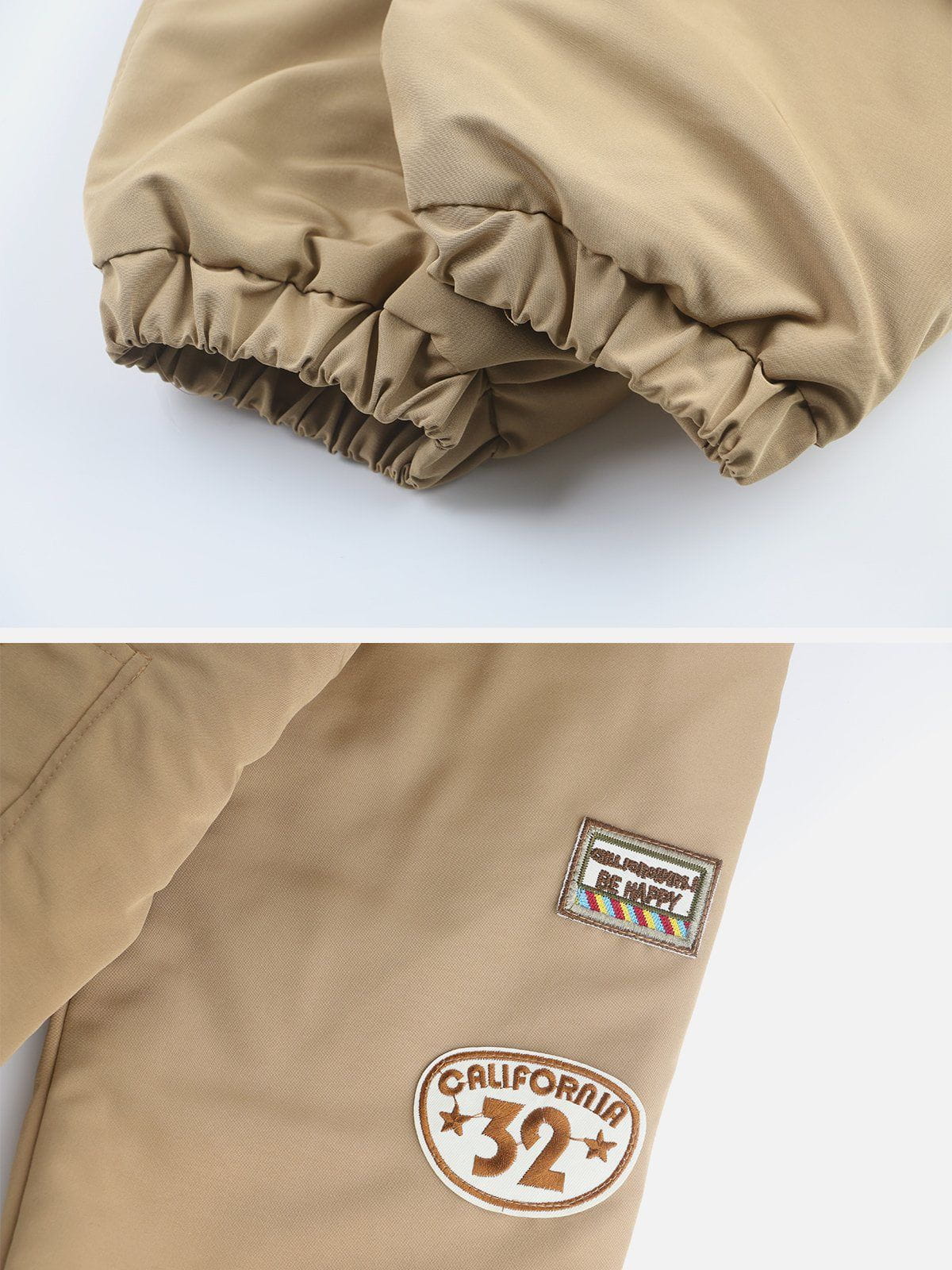 F Badge Embroidered Extended Winter Coat