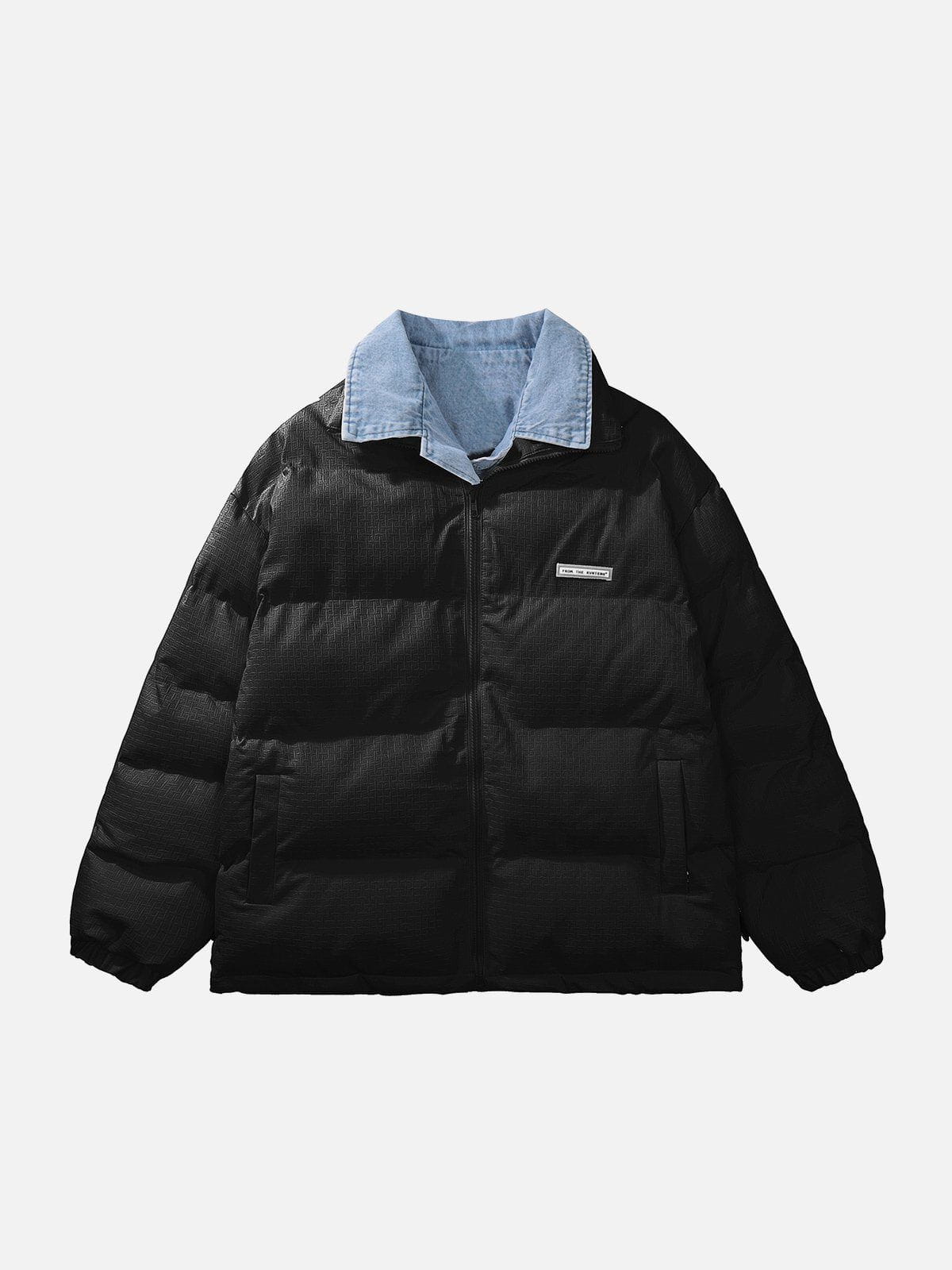 Fake Two Polo Collar Winter Coat