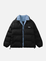 Fake Two Polo Collar Winter Coat