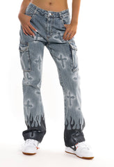 Flame & Cross Vibe Slim Jeans