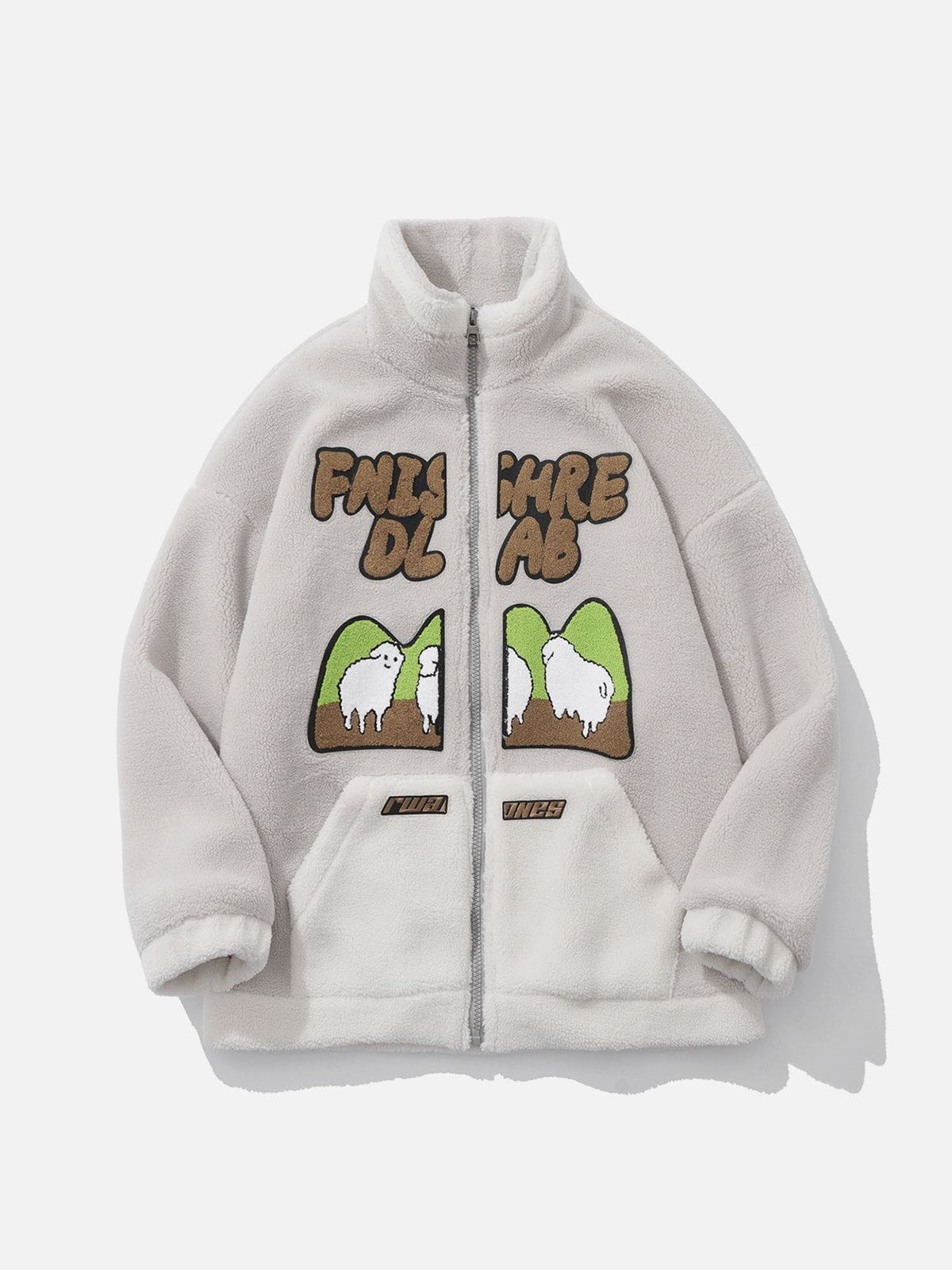 Manteau d'hiver en sherpa floqué en mouton mignon