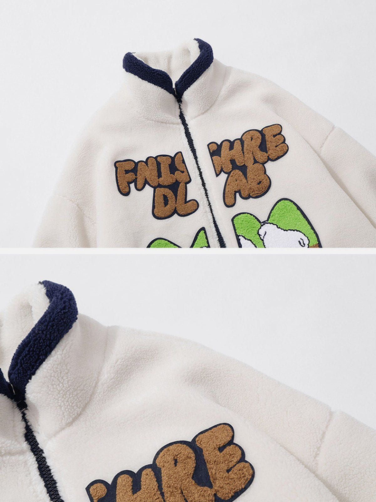 Manteau d'hiver en sherpa floqué en mouton mignon