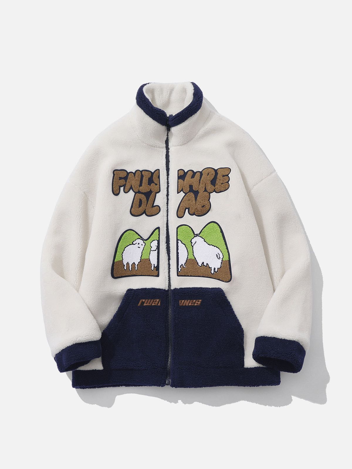 Manteau d'hiver en sherpa floqué en mouton mignon