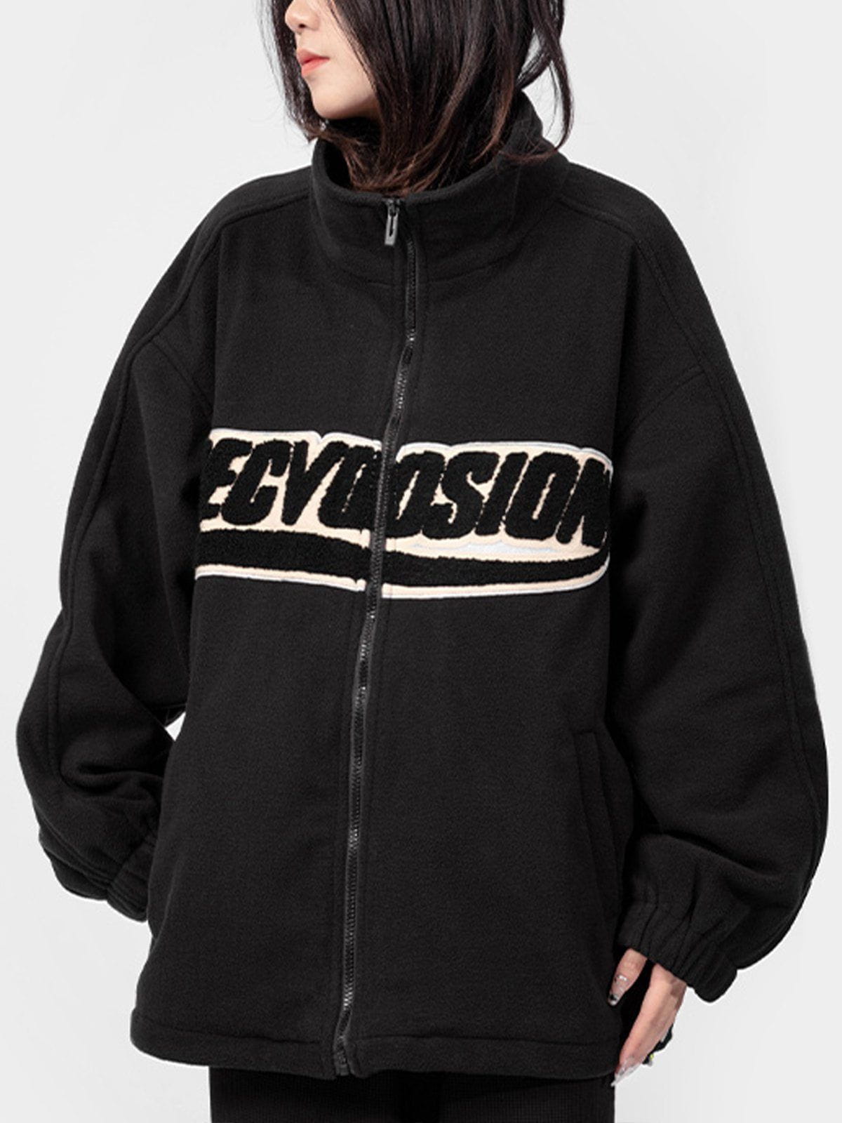 Manteau Sherpa à lettres floquées