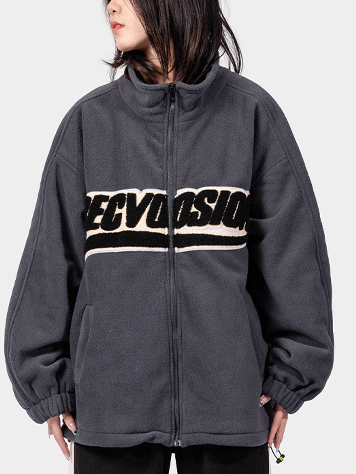 Manteau Sherpa à lettres floquées