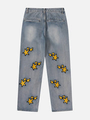 Flocked Star Jeans