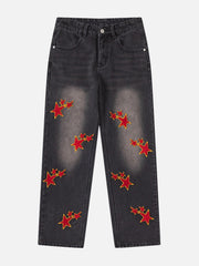 Flocked Star Jeans