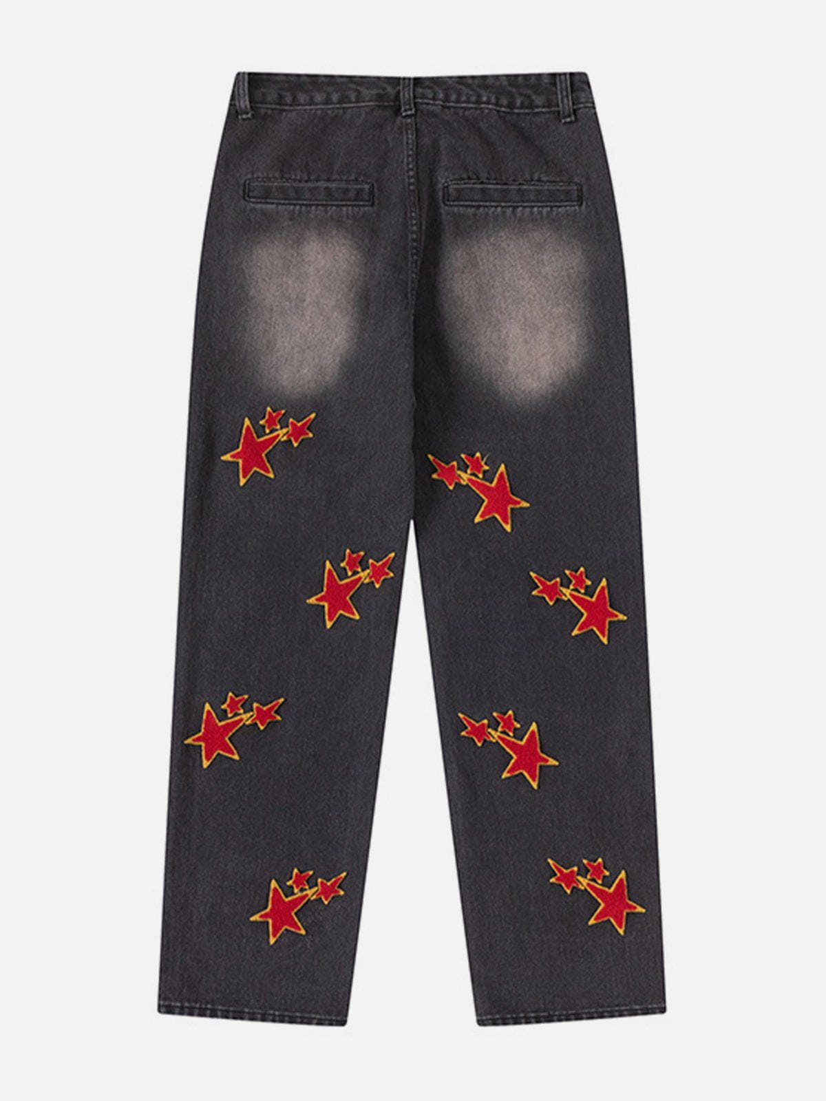 Flocked Star Jeans