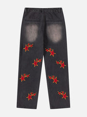 Flocked Star Jeans