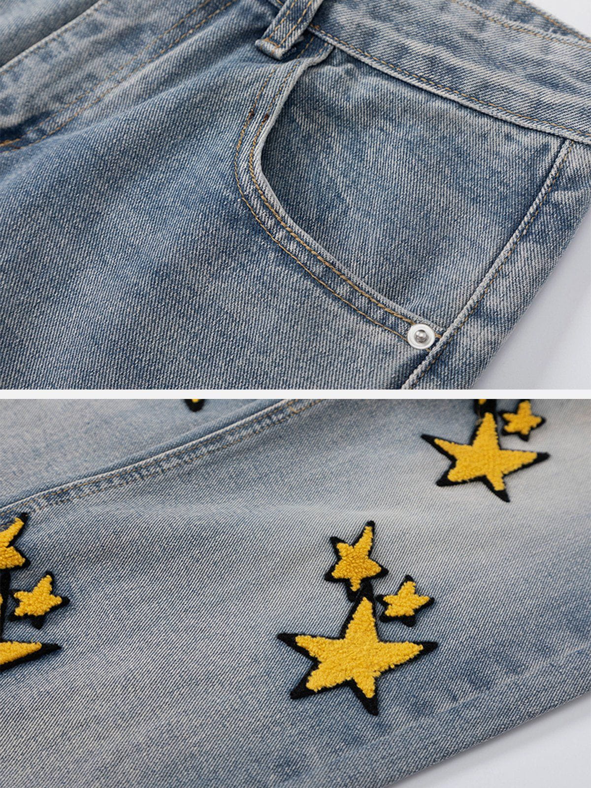 Flocked Star Jeans