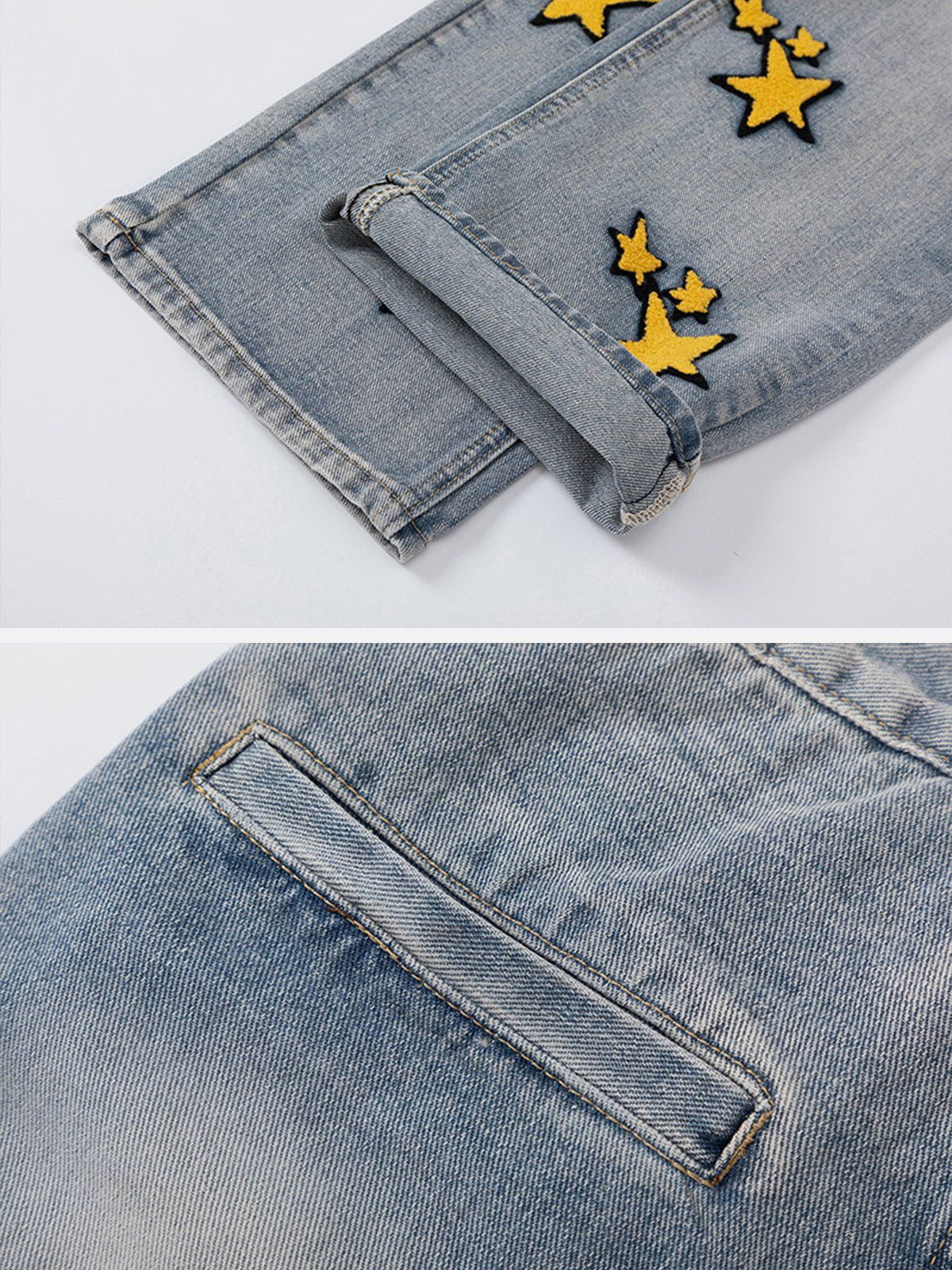 Flocked Star Jeans