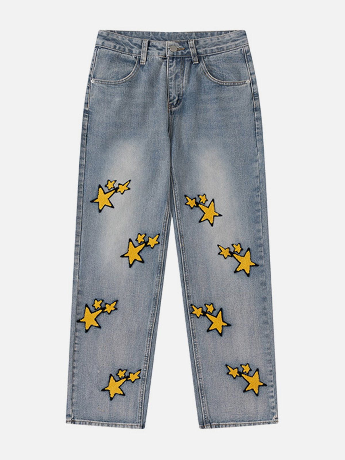 Flocked Star Jeans