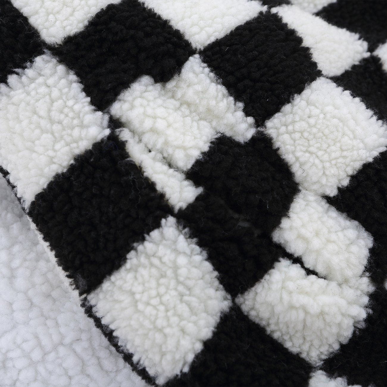 Manteau d'hiver sherpa à carreaux et lettres floquées