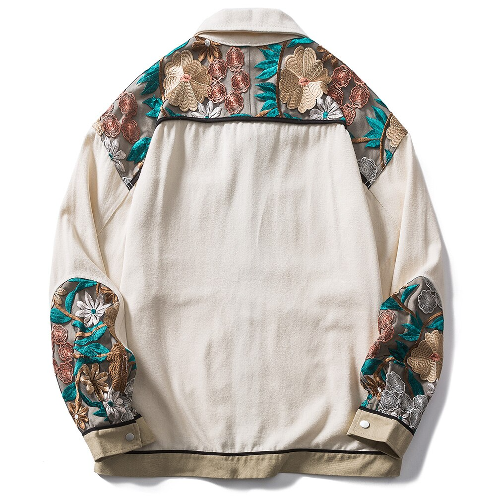 Floral Embroidered Beige Jacket