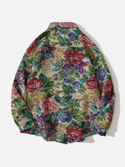 Floral Embroidered Long-Sleeved Shirt