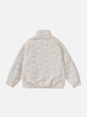 Manteau Sherpa brodé de fleurs