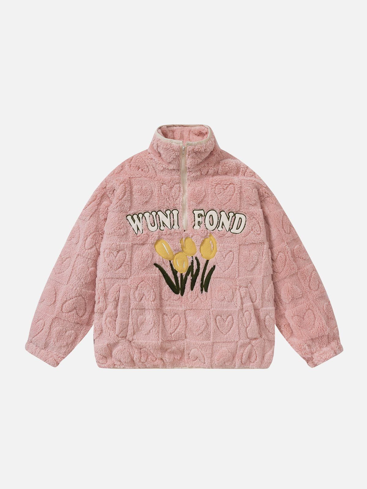Manteau Sherpa brodé de fleurs