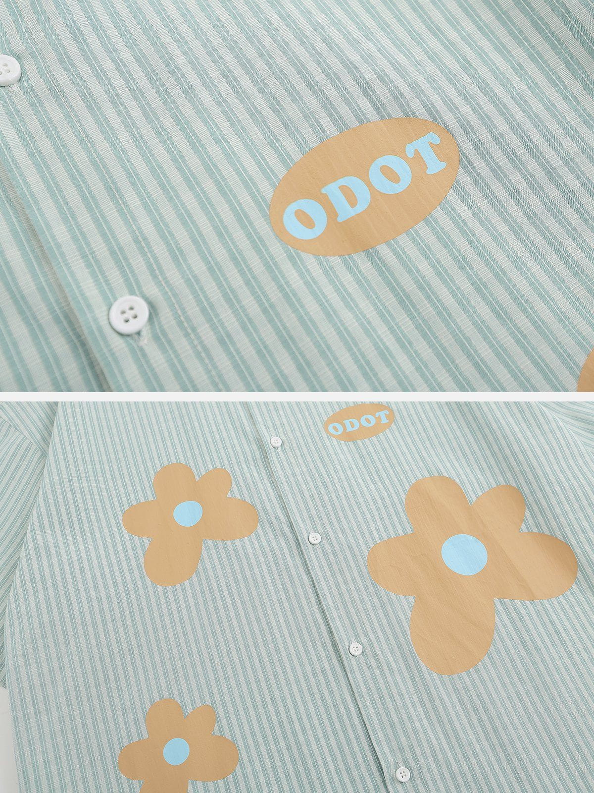 Flower Applique Short Sleeve Shirts