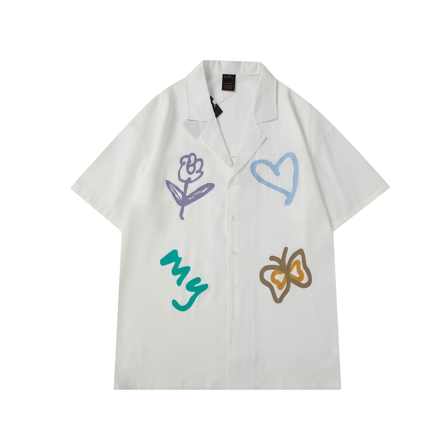 Flower Butterfly Short Sleeve Shirt