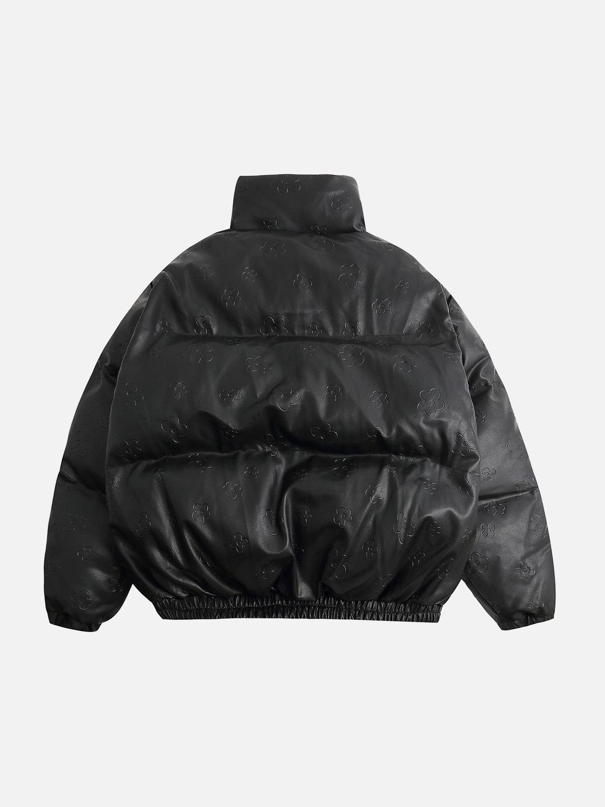 Manteau d'hiver en relief de fleurs