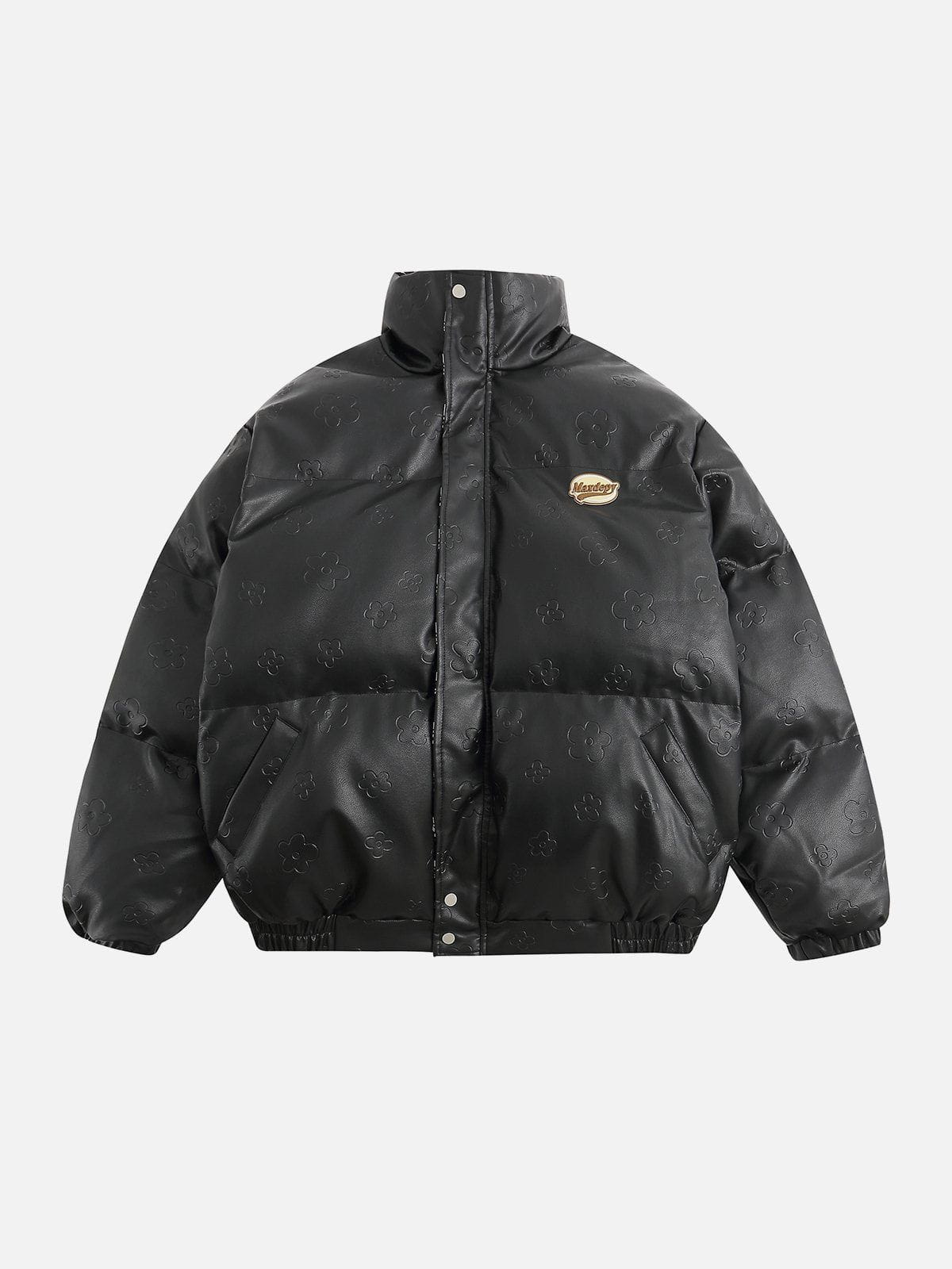 Manteau d'hiver en relief de fleurs