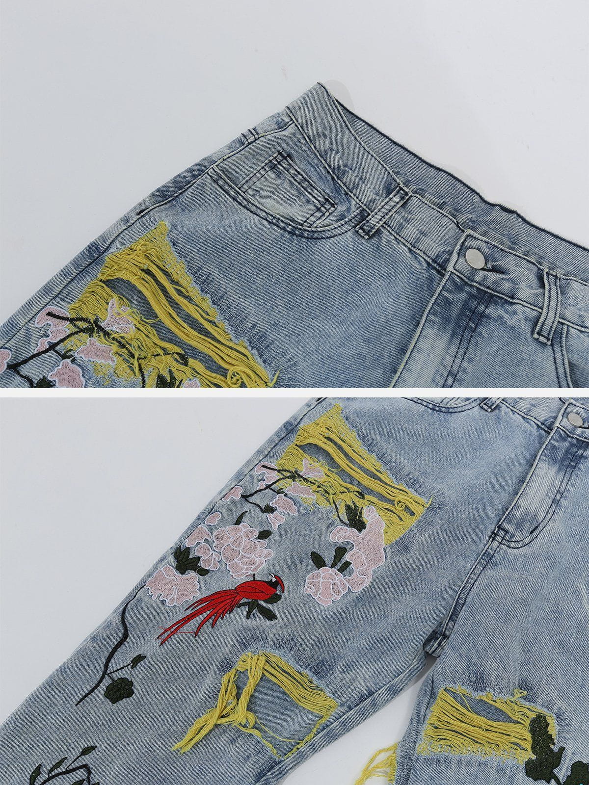 Flower Embroidery Jeans