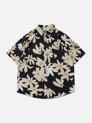 Flowers Print Short Sleeve Shirt