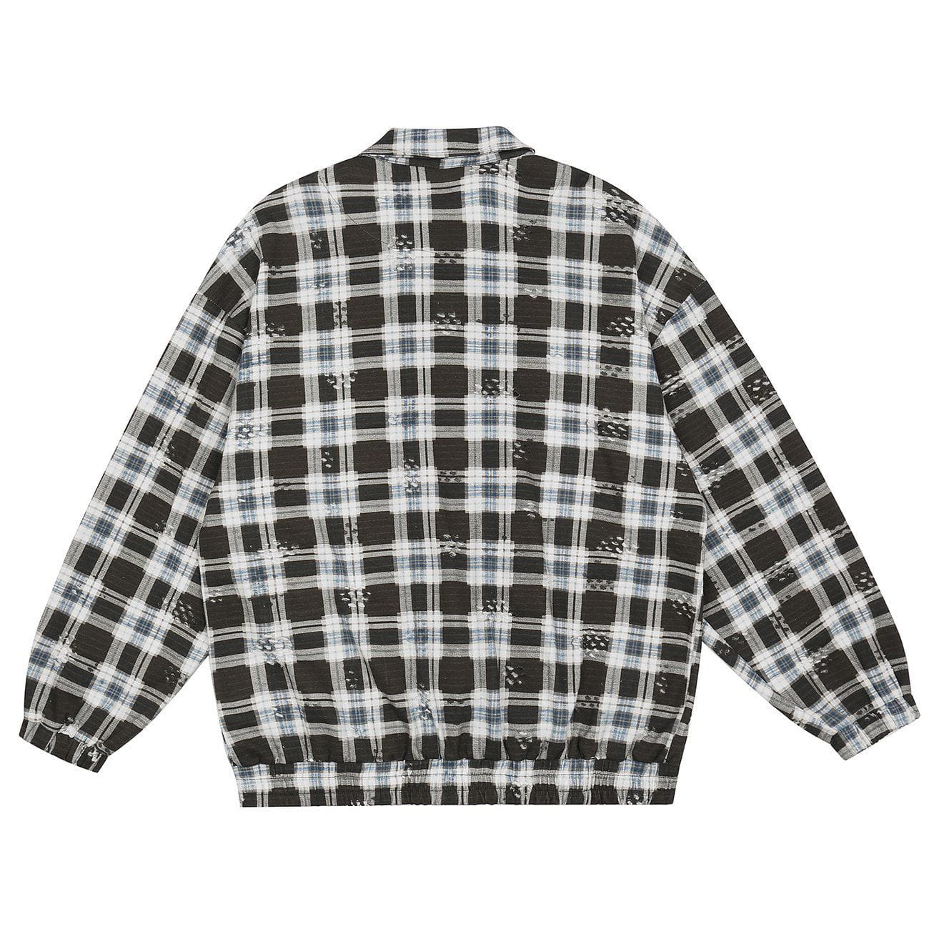 Veste à carreaux effilochés