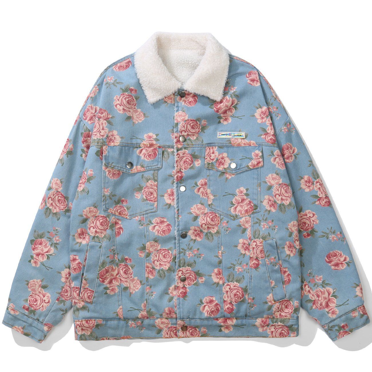 Full Flower Print Winter Coat