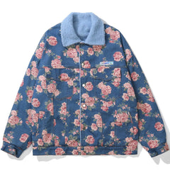 Full Flower Print Winter Coat