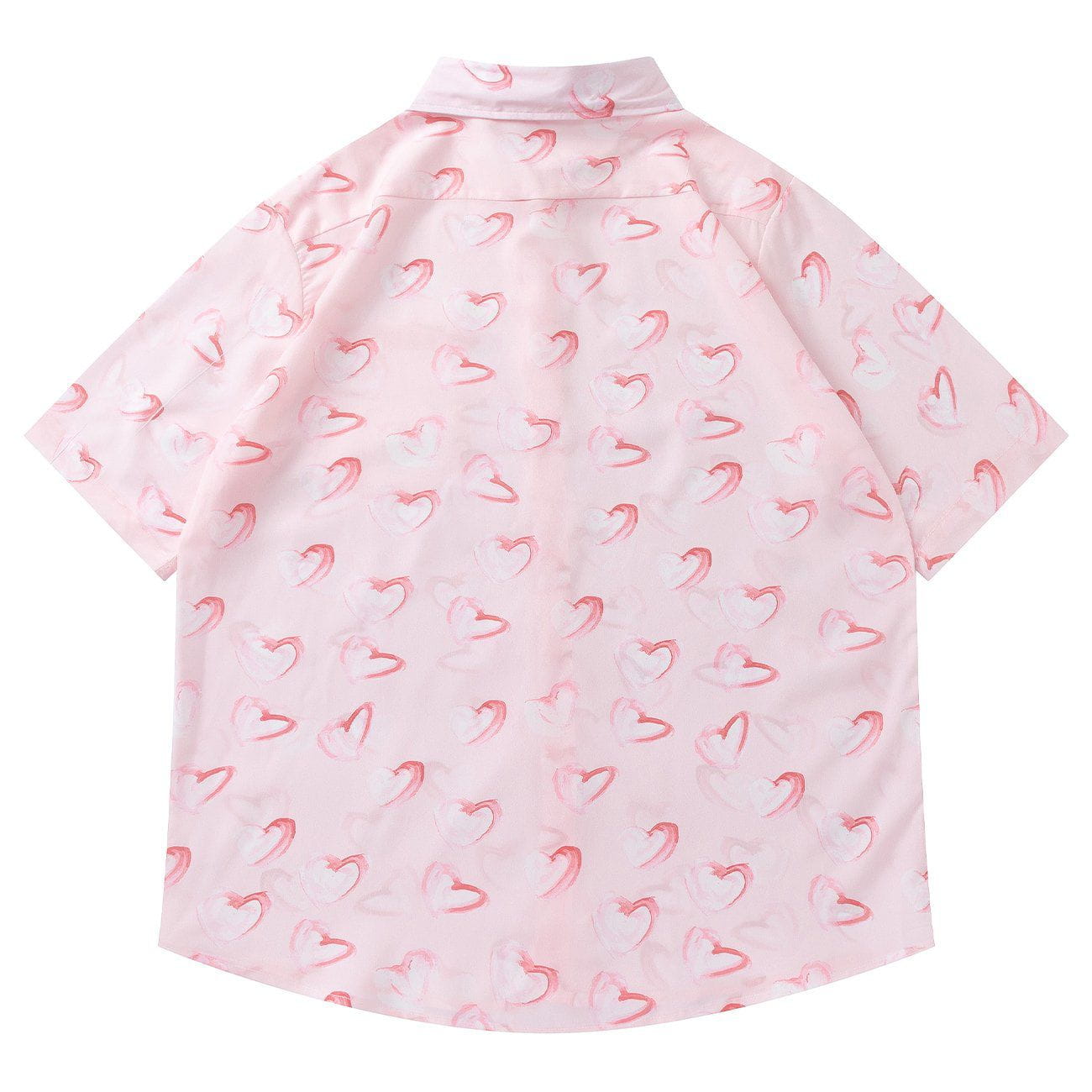 Full Heart Print Short Sleeve Shirt