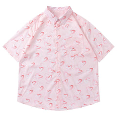 Full Heart Print Short Sleeve Shirt