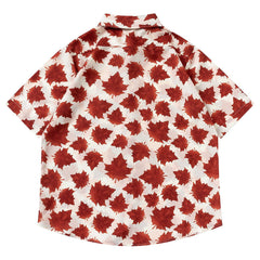 Full Maple Leaf Print Short Sleeve Shirt