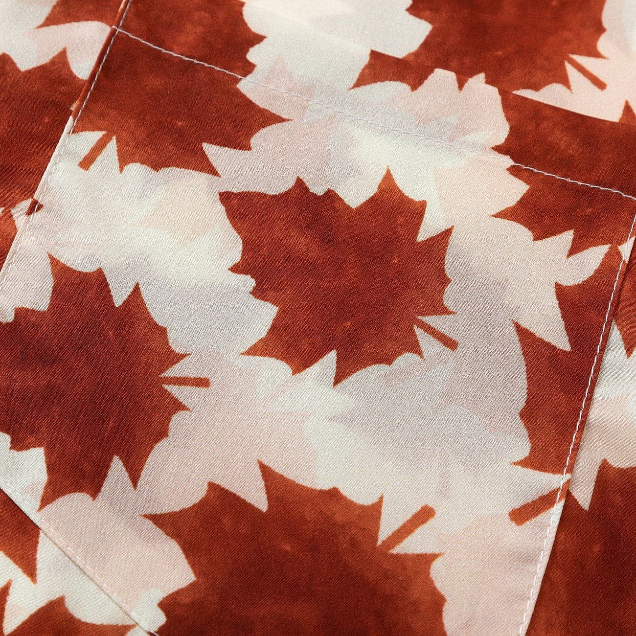 Full Maple Leaf Print Short Sleeve Shirt