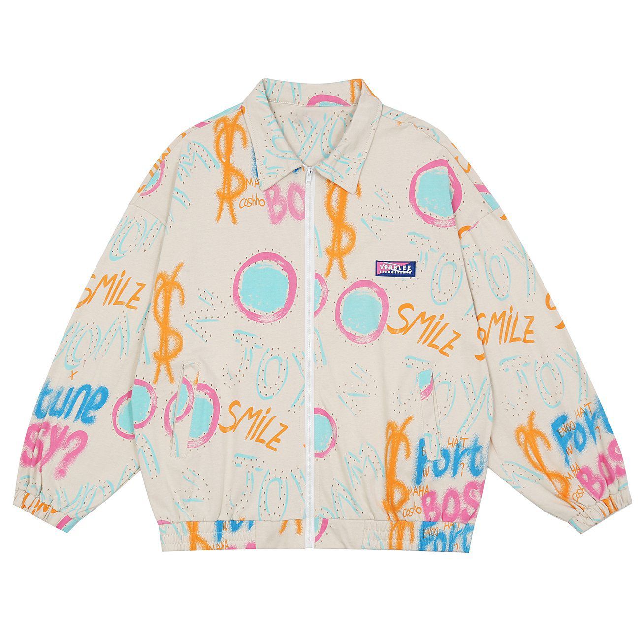 Full Print Graffiti Pattern Jacket