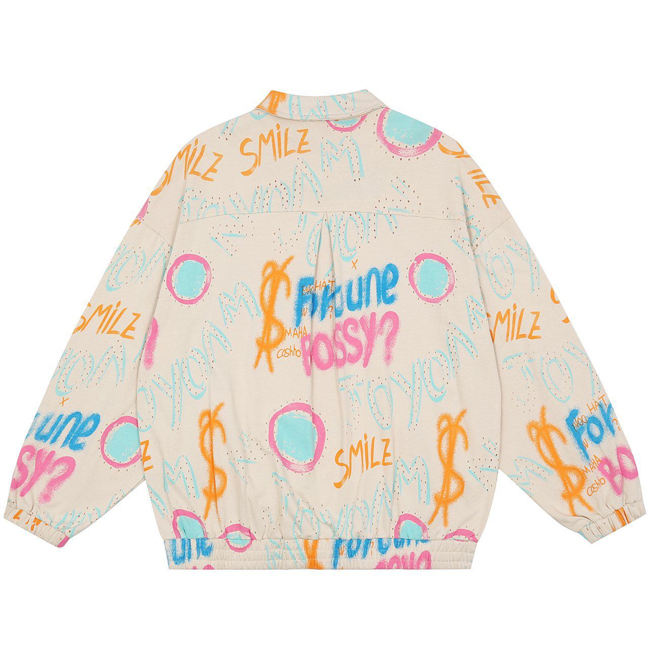 Full Print Graffiti Pattern Jacket