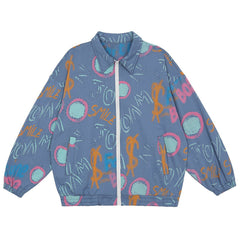 Full Print Graffiti Pattern Jacket