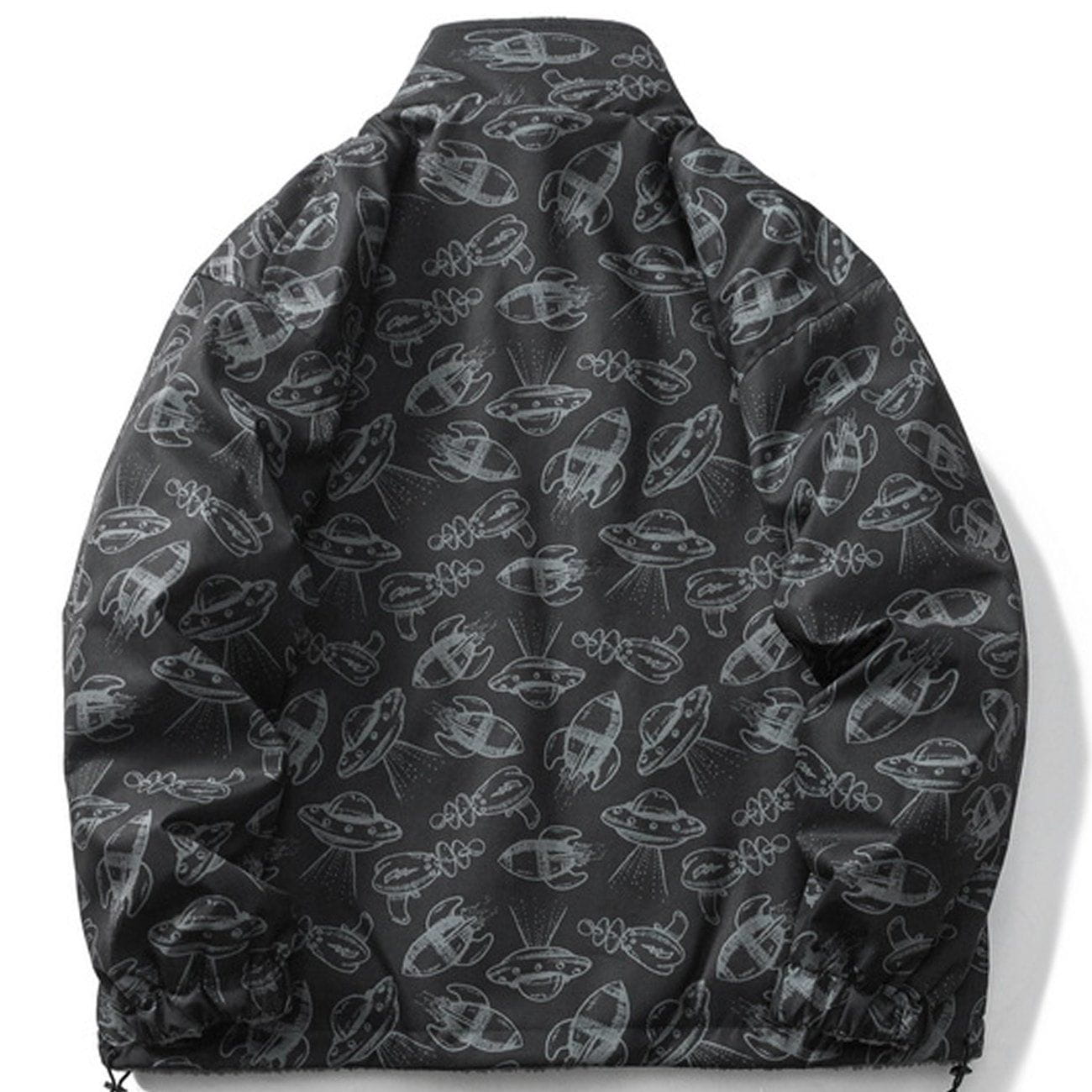 Full UFO Print Double-sided Winter Coat