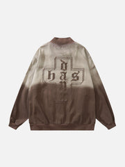 Veste brodée à contraste dégradé 