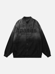 Veste brodée à contraste dégradé 