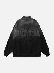 Veste brodée à contraste dégradé 