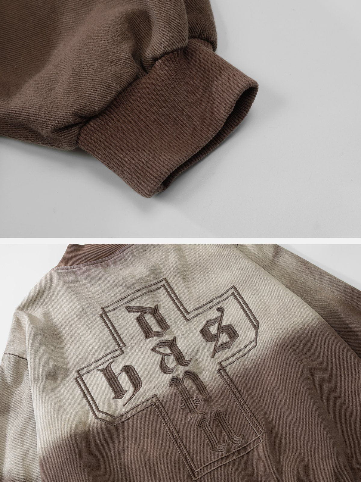 Veste brodée à contraste dégradé 