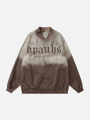 Veste brodée à contraste dégradé 