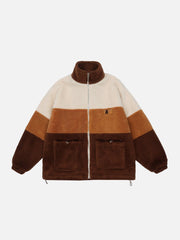 Gradient Panel Sherpa Winter Coat