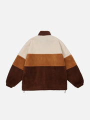 Gradient Panel Sherpa Winter Coat