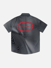 Gradient Psychedelic Line Short Sleeve Shirt