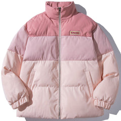 Gradient Stand Collar Winter Coat