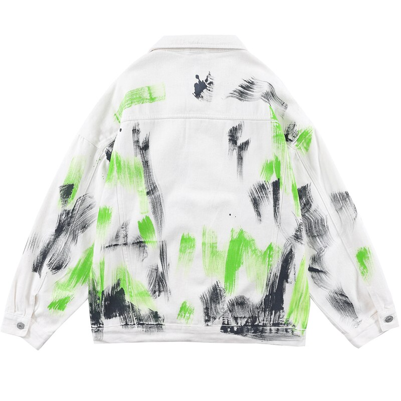 Graffiti Denim White Jacket