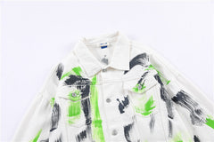 Graffiti Denim White Jacket